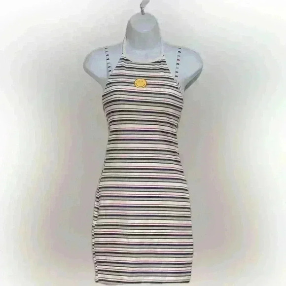 Y2K Smiley x H&M XS Pinstripe Dress & Wild Fable Bikini Top Red White Blue Set - Picture 1 of 8
